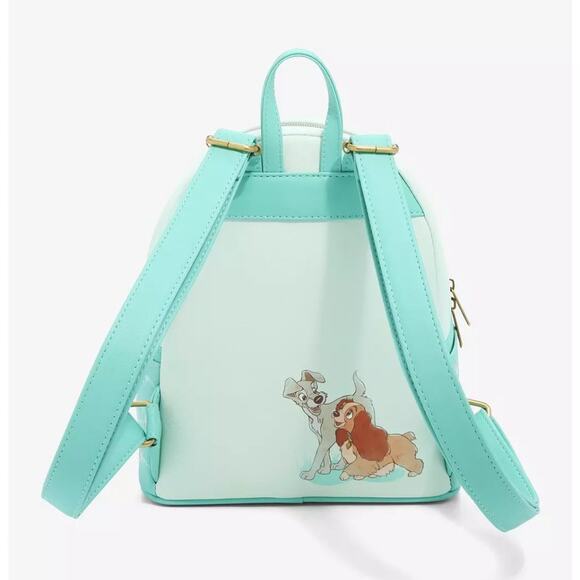 NWT Loungefly Disney Lady And The Tramp Window Kiss Mini Backpack - Picture 3 of 6